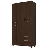 Guarda Roupa 4 Portas 2 Gavetas Astro D02 Ebano Touch - Mpozenato