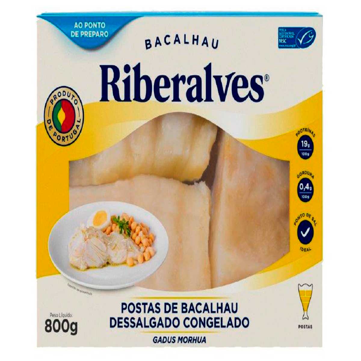 Posta De Bacalhau Dessalgado Riberalves 800 g