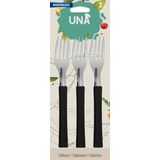 Jogo De Garfos De Mesa Em Inox 3 Unid Linha Una - Preto - Martinazzo