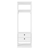 Módulo Guarda Roupa Closet 58cm Com 2 Gavetas Titan Branco Velluto - Móveis Leão