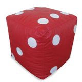 Puff Infantil Dado Corino Vermelho e Branco