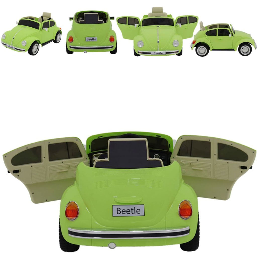 Carro Elétrico Infantil Fusca Beetle 12V Verde com Controle Remoto