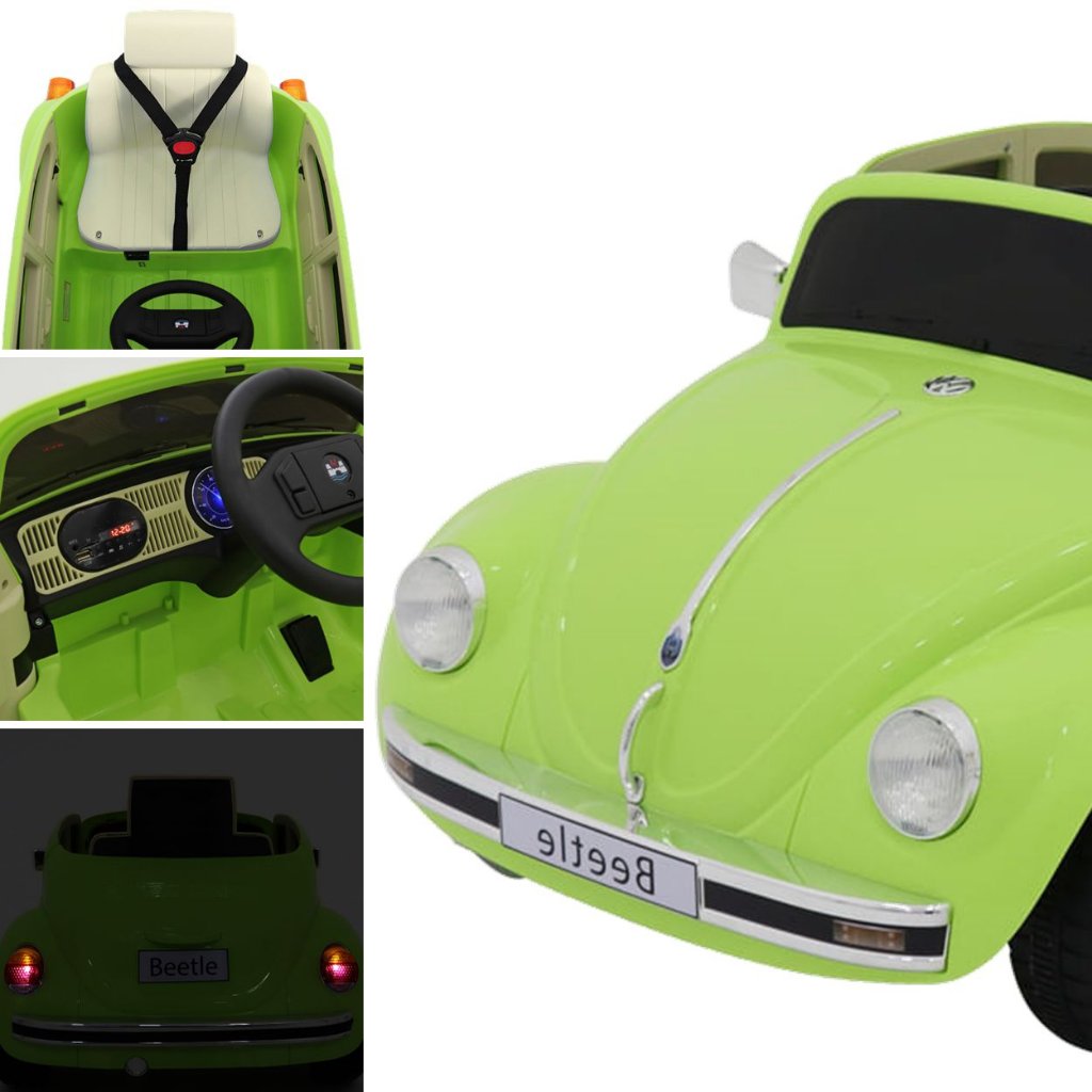 Carro Elétrico Infantil Fusca Beetle 12V Verde com Controle Remoto