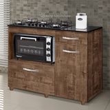 Balcão Cooktop 5 Bocas Violeta Basculante Ipê - kaiki Móveis