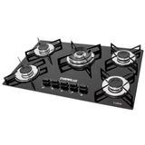 Fogão Cooktop Tripla Chama 5 bocas preto - Chamalux