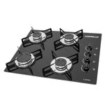 Fogão Cooktop ultra chama 4 bocas preto - Chamalux