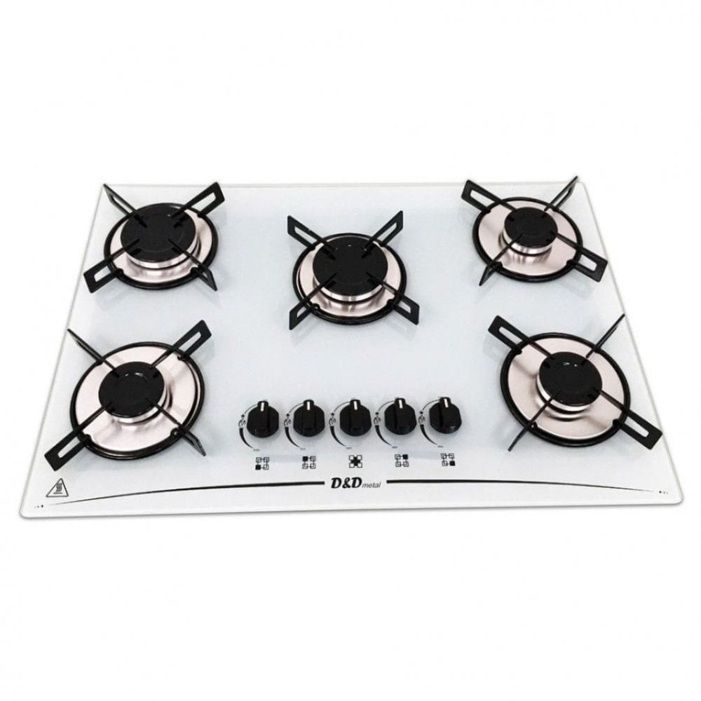 Fogão Cooktop D&d 5 Bocas Branco A Gás