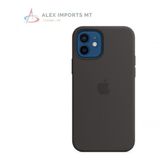 Capa Capinha De Silicone Para Iphone 12 - Preto Case Barata