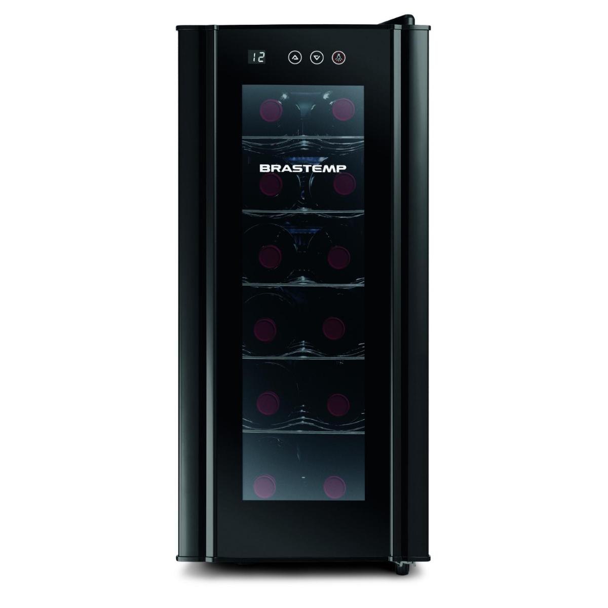 Adega Climatizada Brastemp 12 Garrafas All Black Preto Menor preço em Adega Climatizada Brastemp 12 Garrafas All Black Preto