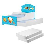 Mini Cama Infantil Com Auxiliar Pop Foguete Com Colchões