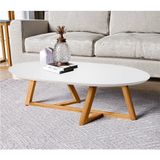 Mesa De Centro Mike Branco Amêndoa