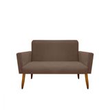 Namoradeira Decorativa Malibu 2 Lugares Suede Marrom Claro