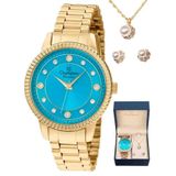 Relógio Champion Feminino Dourado Prova D'agua Original Cn29829y