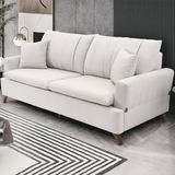 Sofa 3 Lugares 200 Cm Eron Linho Bege Vazzano