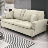 Sofa 3 Lugares 180 Cm Eron Linho Cru Vazzano