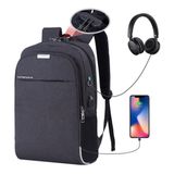 Mochila Notebook Executiva USB Fone de Ouvido