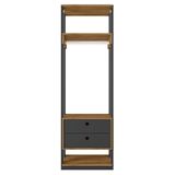 Guarda Roupa Modulado Closet Titan 2 Gavetas Preto Velluto/freijó - Pr Móveis