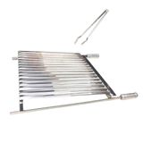 Grelha Churrasco Argentina Parrilla 70x40cm Com Pegador Inox