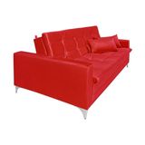 Sofá-Cama 3 Lugares Casal Facility Veludo Vermelho