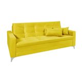 Sofá-Cama 3 Lugares Casal Facility Veludo Amarelo