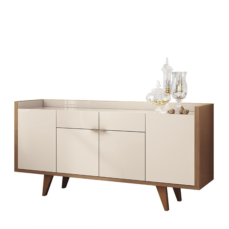 Buffet Aparador Intense Off White/nature - Pr Móveis