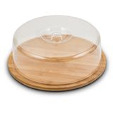 Boleira Carisma de Bambu, Porta Bolo com Tampa 27x9cm