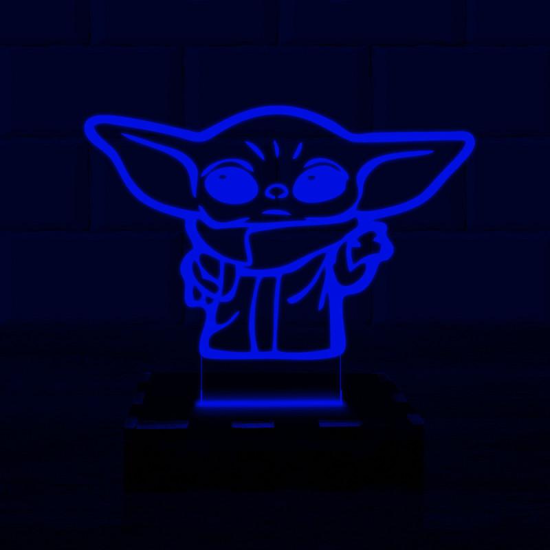 Luminária Led 3d Baby Yoda Star Wars - Azul