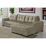 Sofá 5 Lugares Dijon com Chaise Direito Suede Chocolate