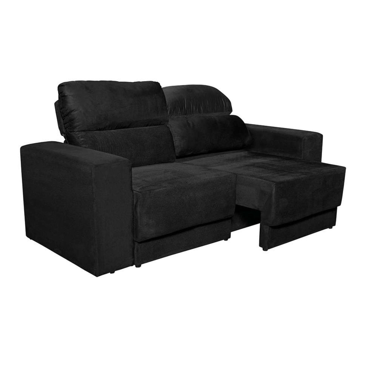 Madrid Suede Veludo Preto, Madrid 2 Piece Leather Sectional