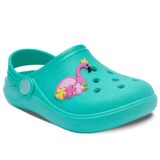 Sandalia Babuche Infantil Menina Flamingo Leve E Macio 12.33 Cor:verde,tamanho:33/34