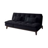 Sofá-Cama Casal 3 Lugares Amanda II Suede com Almofadas Preto