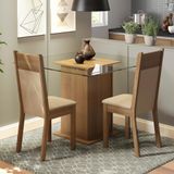 Conjunto Sala de Jantar Madesa Moni Mesa Tampo de Madeira com 2 Cadeiras