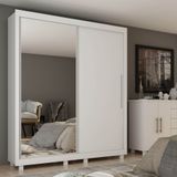 Guarda Roupa Solteiro com Espelho 2 Portas 3 Gavetas Royale Gelius Branco Acetinado