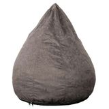Puff Confort Pera Suede Cinza 90 cm