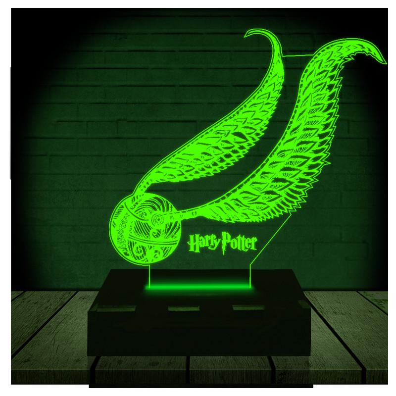 Luminária Led 3d | Harry Potter Hp Pombo De Ouro Abajur