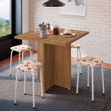 Conjunto de Mesa de Cozinha com 4 Lugares Verona Corino Madeira e Bege