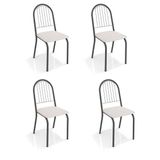 Conjunto com 4 Cadeiras de Cozinha Noruega Preto e Branco