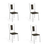 Conjunto com 4 Cadeiras de Cozinha Florença Cromado e Marrom