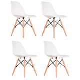 Conjunto com 4 Cadeiras Charles Eames Branco