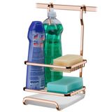Porta Sabão/Detergente/Esponja Rosé Gold para barra cozinha