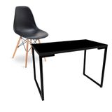 Escrivaninha E Cadeira Eiffel Charles Eames Preto