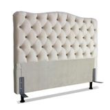 Cabeceira de Cama Box King 195 cm Dunas Veludo Bege Claro
