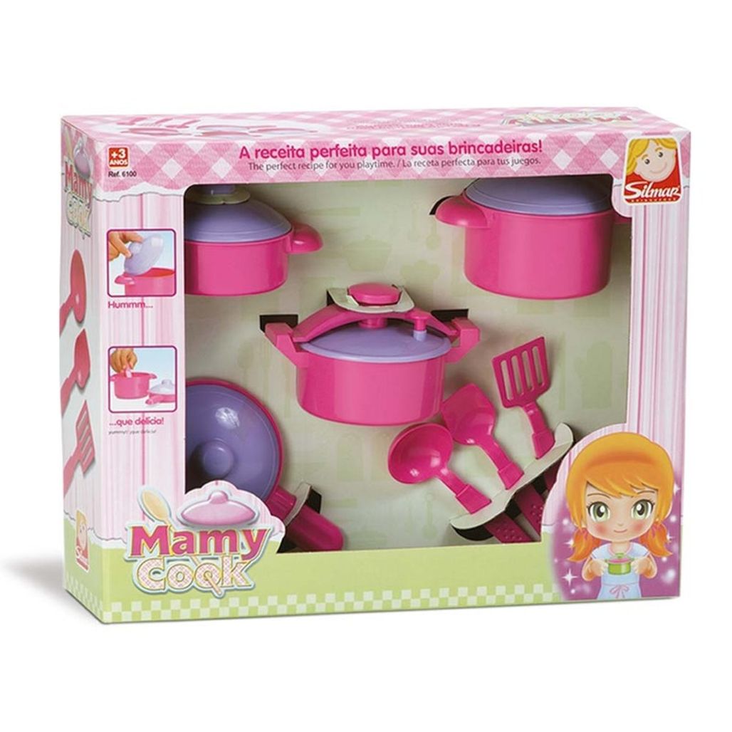 Jogo De Cozinha Infantil Kit Panelinhas e Comidinhas