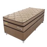 Cama Box com Colchão Solteiro Supreme Mola Ensacada (72x108x198) Dourado