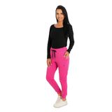 Calça Moletom Feminina Slim Jogger Bolso Cordão Conforto Rosa G