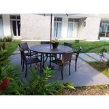 Jogo 6 Cadeiras E Mesa P/piscina Jardim - Mesa S/ombrelone