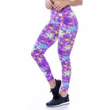 Calça Legging Verão Roxa Estampada - M (44-46)