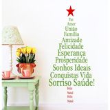 Adesivo Decorativo Feliz Natal Árvore Palavras Motivacional