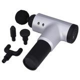 Fascial Gun Arma De Massagem Muscular Vibração Fitness Prata