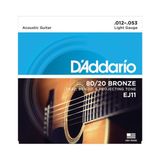 Encordoamento D'Addario Violão Aço Light Gauge Ej11 12/53